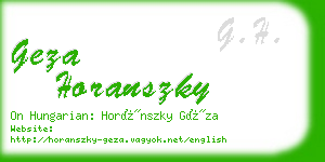 geza horanszky business card